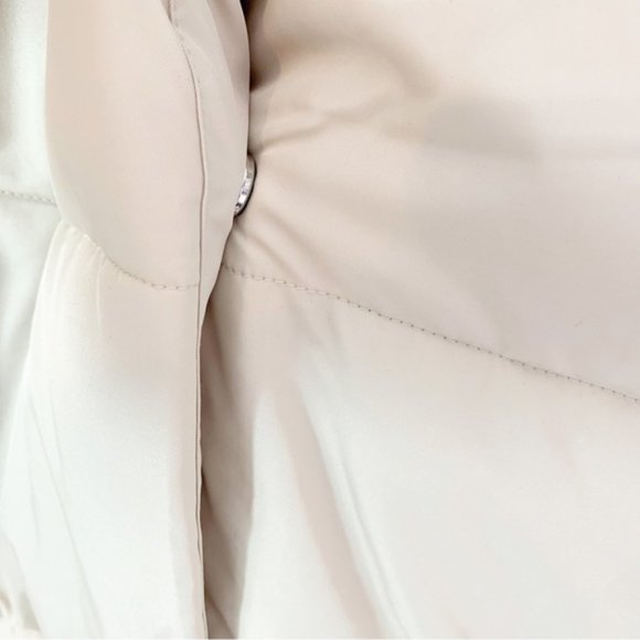 Vero Moda Puffer Stella Quilted Long Coat Cream Oatmeal M NWT - Picture 8 of 11